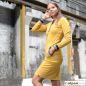 Preview: Sportliches Kleid mit Bündchen gelb Tragebeispiel