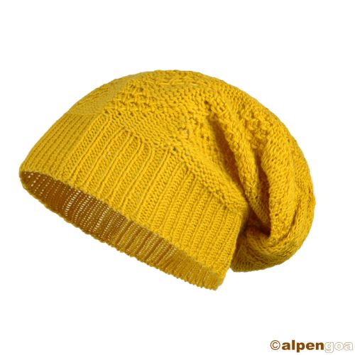 Beanie Mütze aus Baumwolle gelb