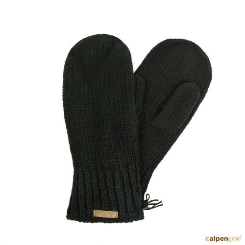Gestrickte Fäustlinge Modell Valero Schwarz