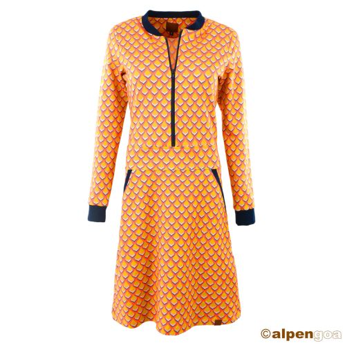 Sportliches Kleid mit Bündchen Orange