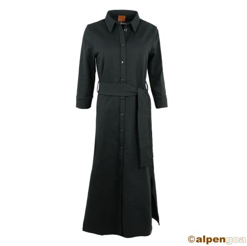 Maxikleid mit Kragen und Bindegürtel