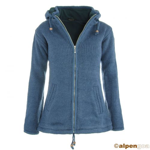 Wolljacke aus Schafwolle blau