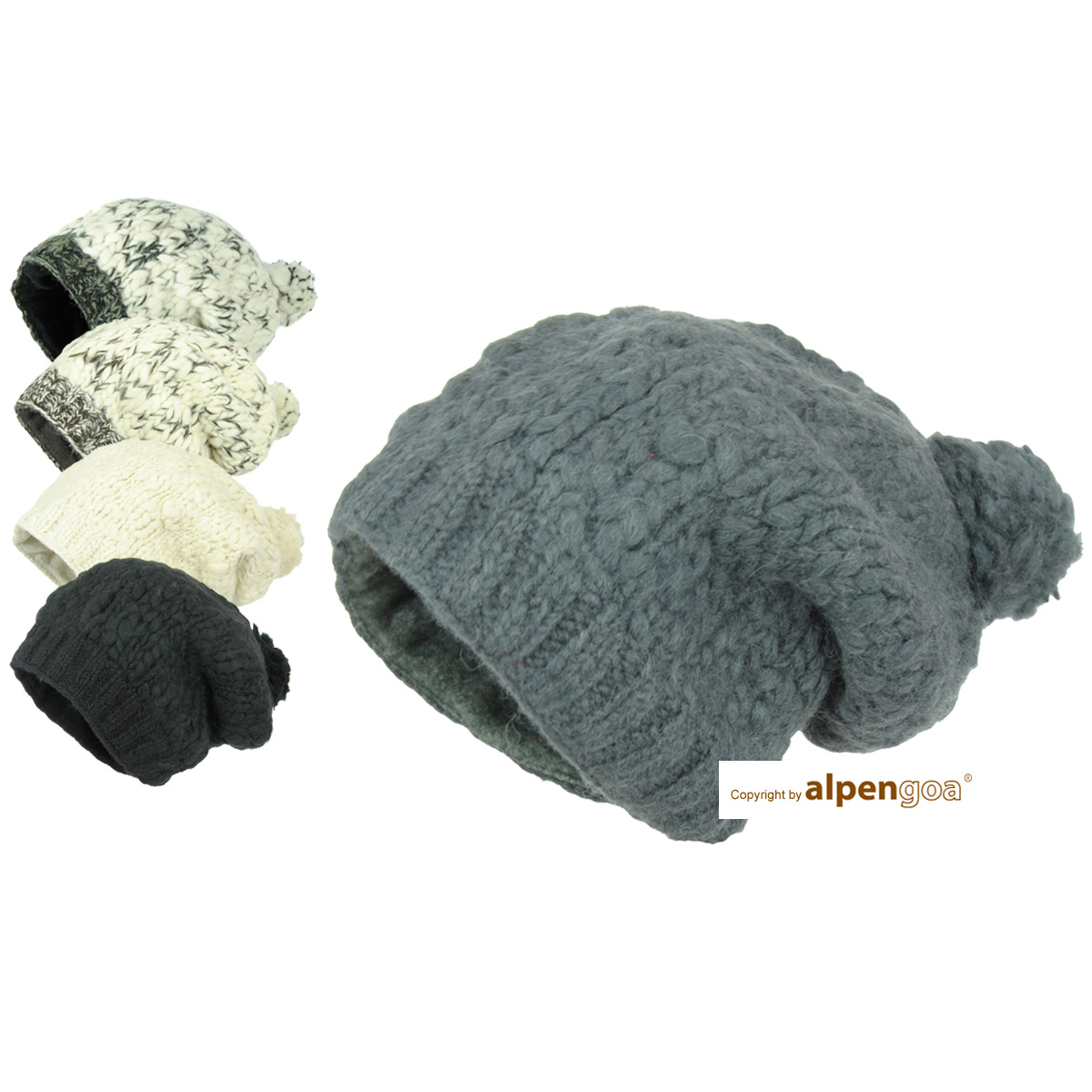 Stylische Wollmütze mit Bommel online bestellen - alpengoa