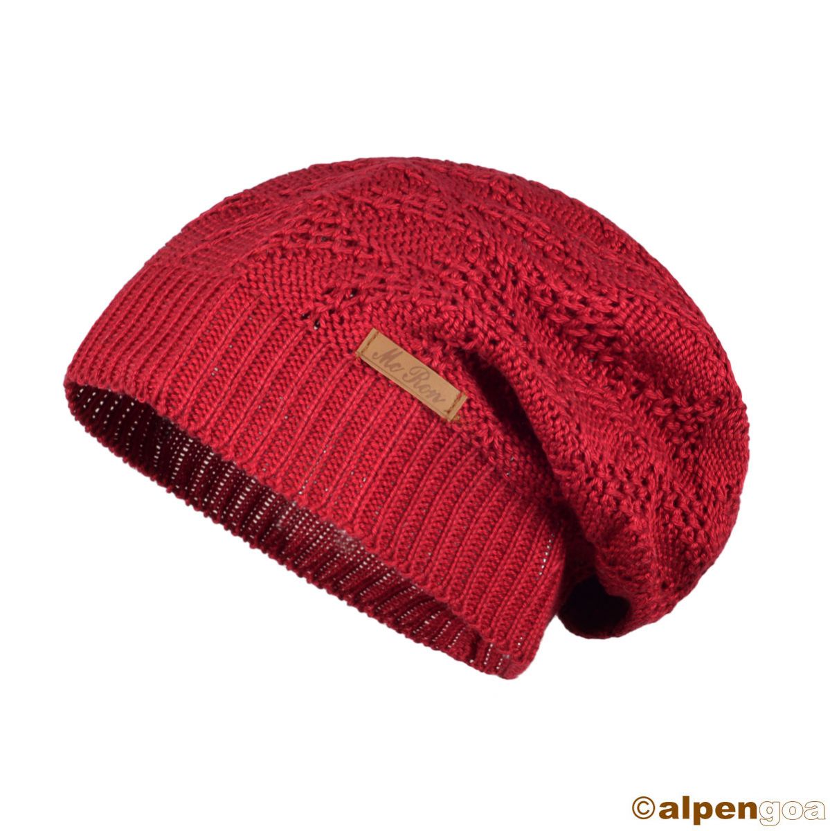 Beanie Mütze aus Baumwolle rot