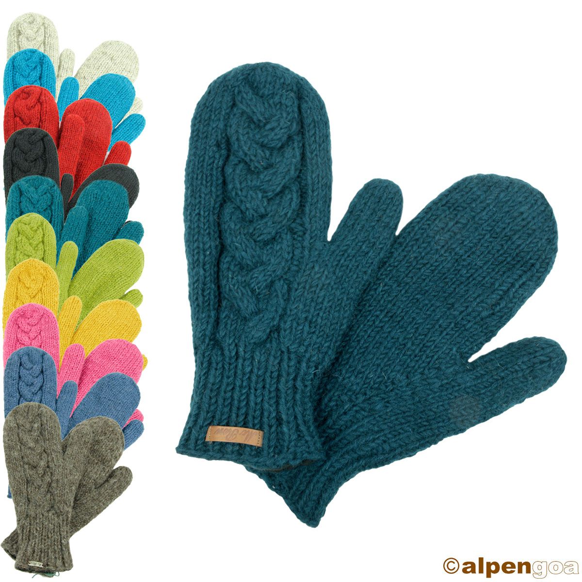 Gestrickte Fäustlinge Modell Clara Übersicht