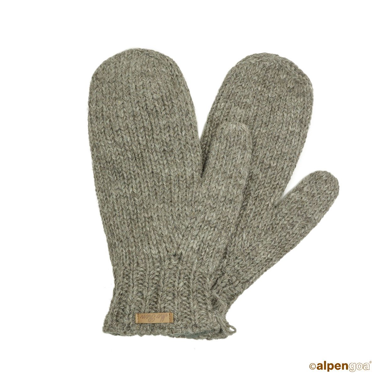 Gestrickte Fäustlinge Modell Valero naturbraun