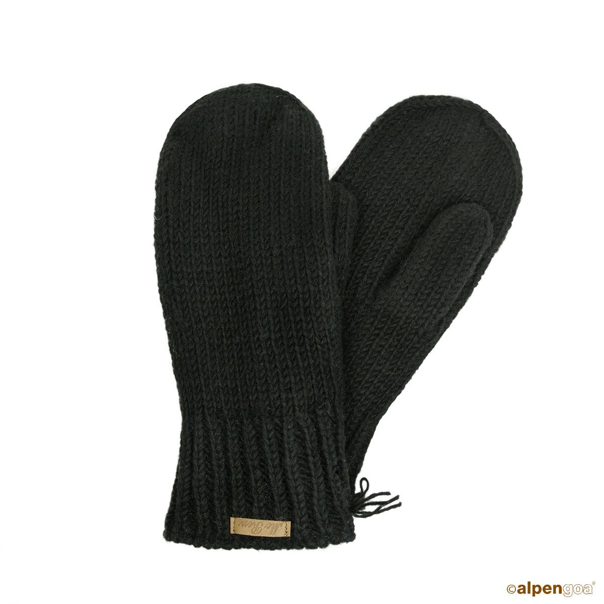 Gestrickte Fäustlinge Modell Valero Schwarz