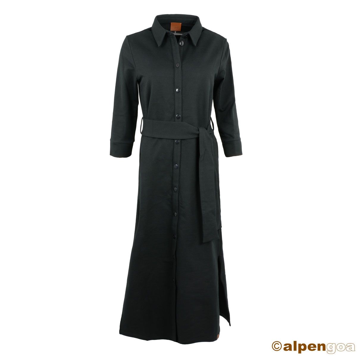 Maxikleid mit Kragen und Bindegürtel