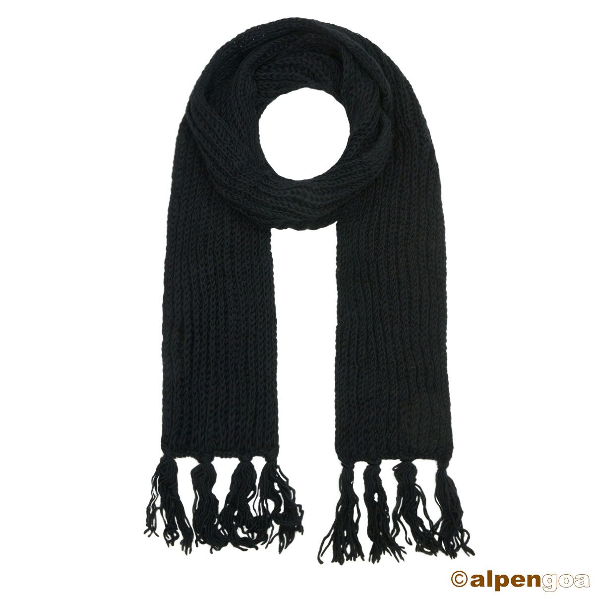 Merino Schal Schwarz