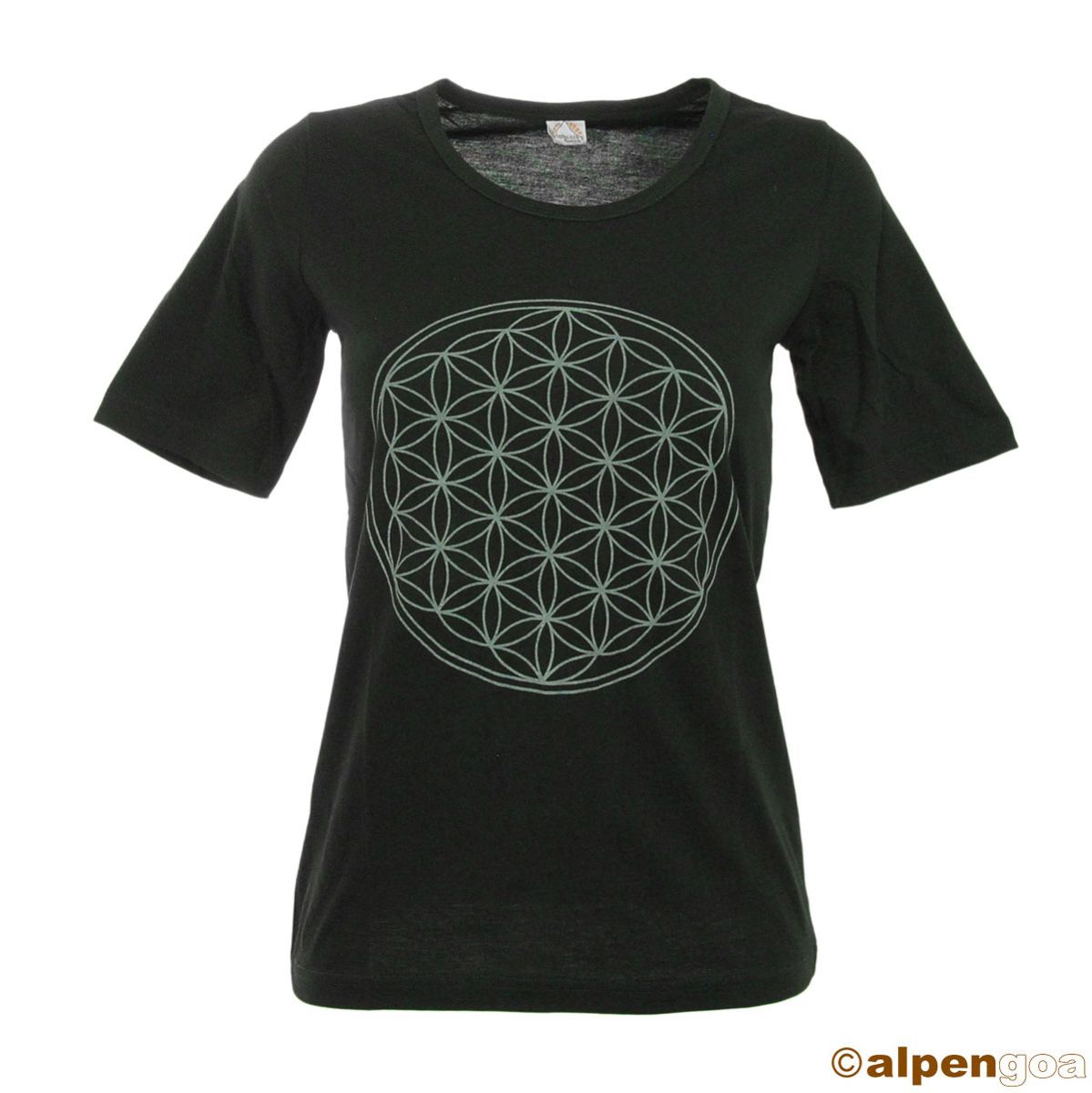 T-Shirt mit Blume des Lebens schwarz