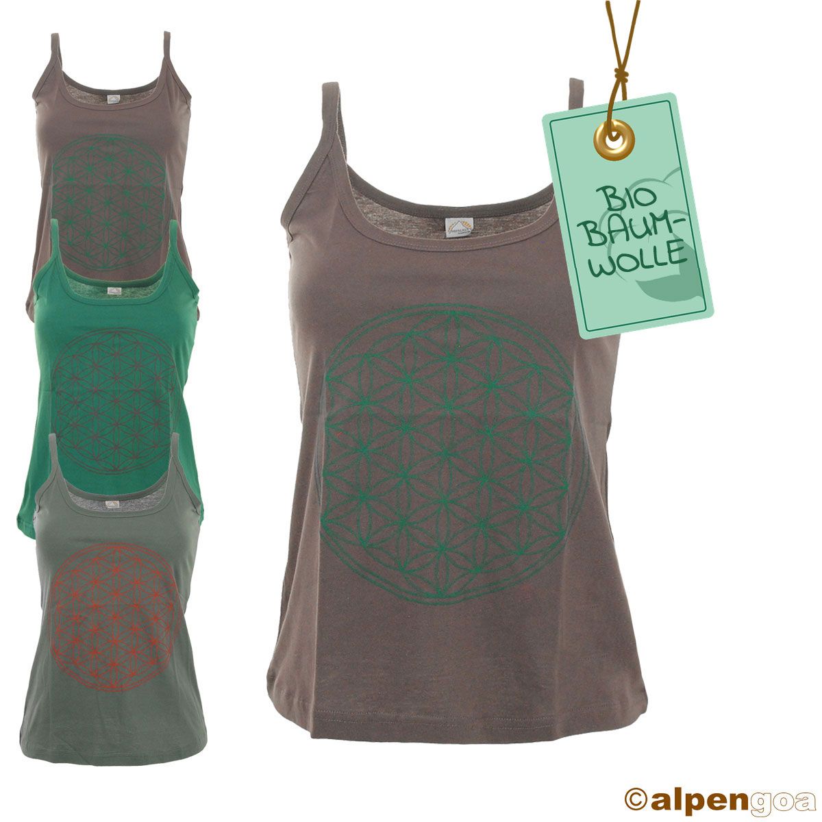 Träger Top mit Blume des Lebens Print