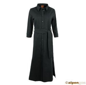 Maxikleid mit Kragen und Bindegürtel