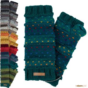 GURU SHOP Pulswärmer Aus Nepal - Handgestrickte Stulpen Olivgrün